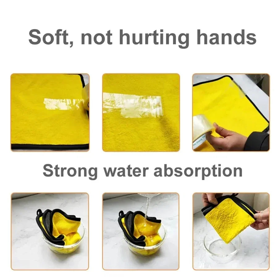 1/2/6pcs Microfiber Cleaning Towel Car Cleaning Cloths Professional Detailing Car Drying Microfiber Towel Wash Towel motorcycle