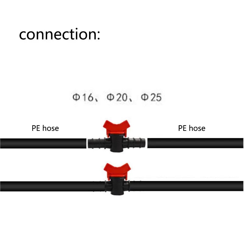1/2 3/4 Garden Watering Hose Tap DN15 DN20 Irrigation Drip Water Valve 16mm 20mm 25mm Garden PE Waterstop Connector Cranes A6
